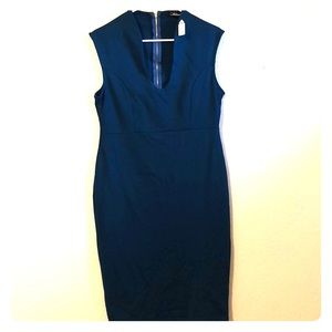 Jade Blue Green Fitted Midi Dress